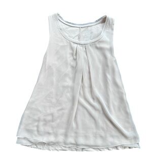 New York & Company Beige sleeveless top with sheer overlay size m